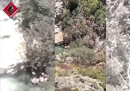 Imagen desde el helicóptero del Consorcio Provincial de Bomberos.