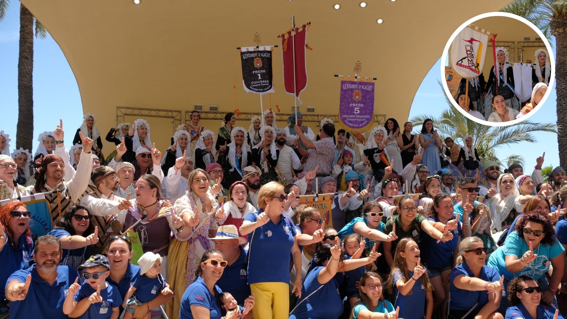 Imagen principal - Florida Portazgo luce su primer premio mientras La Ceràmica voltea su banderín