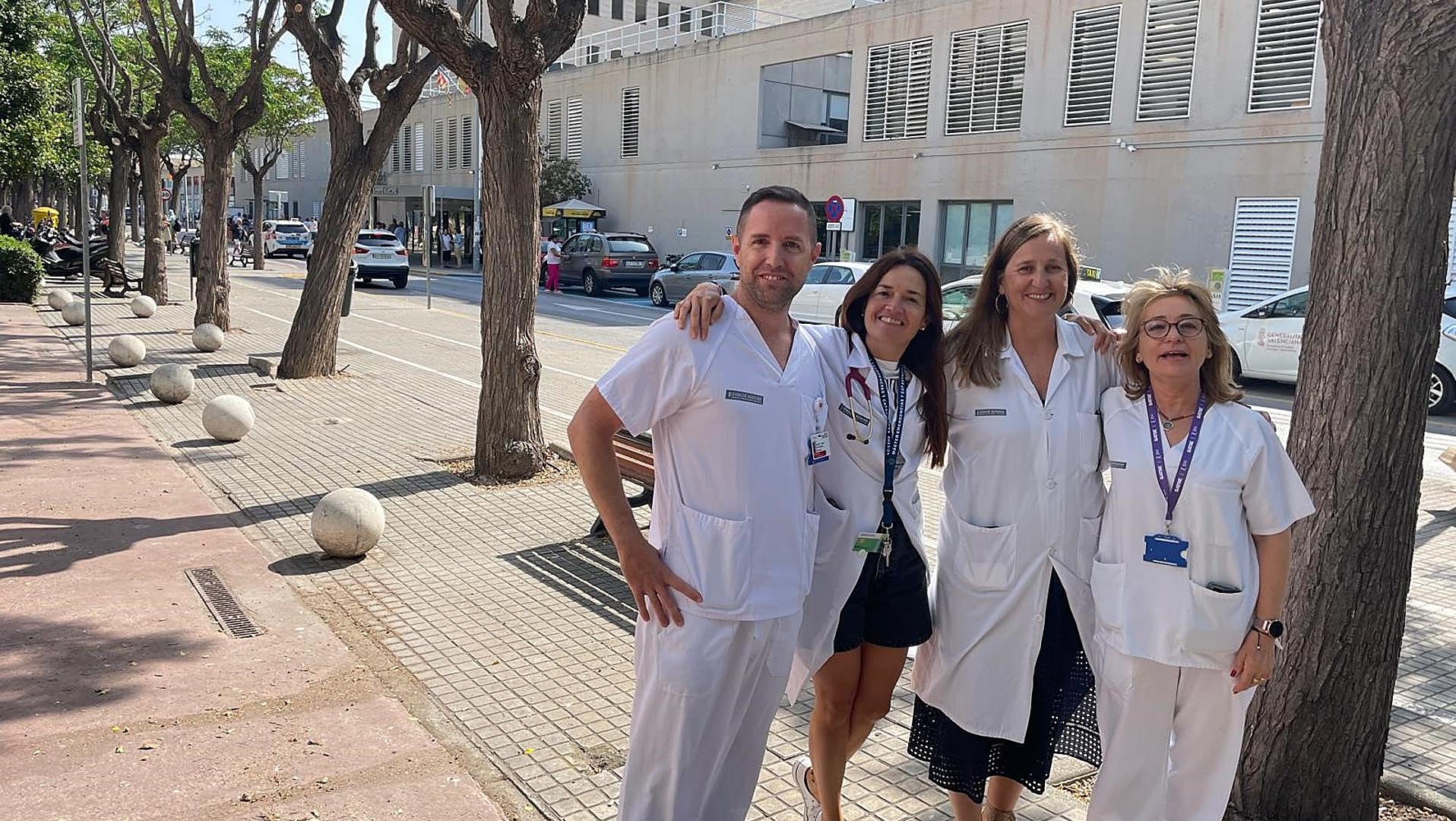 Los cuatro coordinadores del trasplante histórico en Alicante.