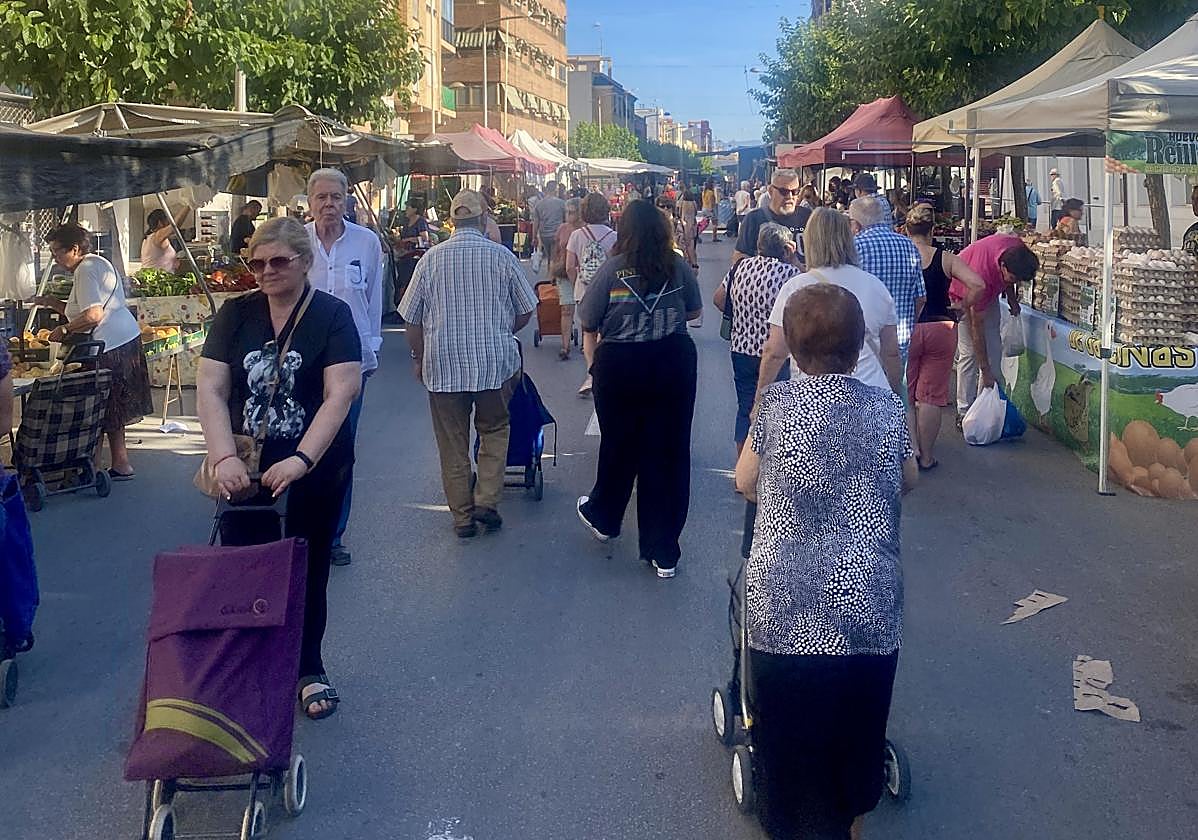Los puestos instalados en su nueva ubicación.