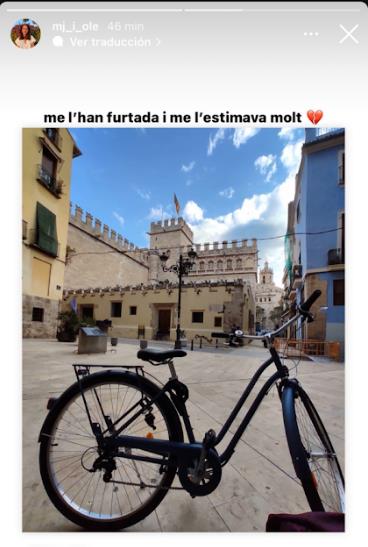 Roban la bici de la diputada MJ Calabuig.