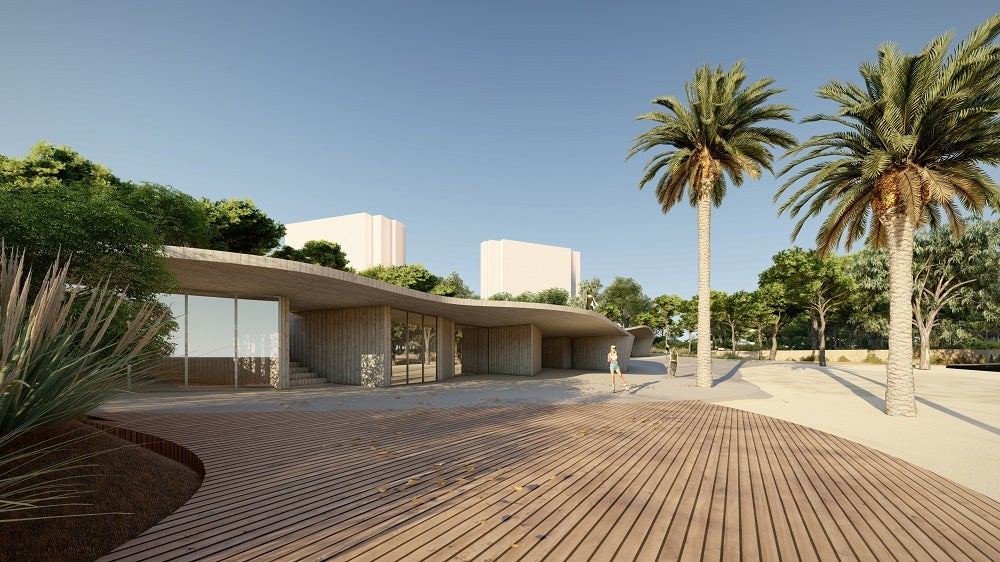 Nuevos edificios municipales en la playa de la Almadraba de Alicante.