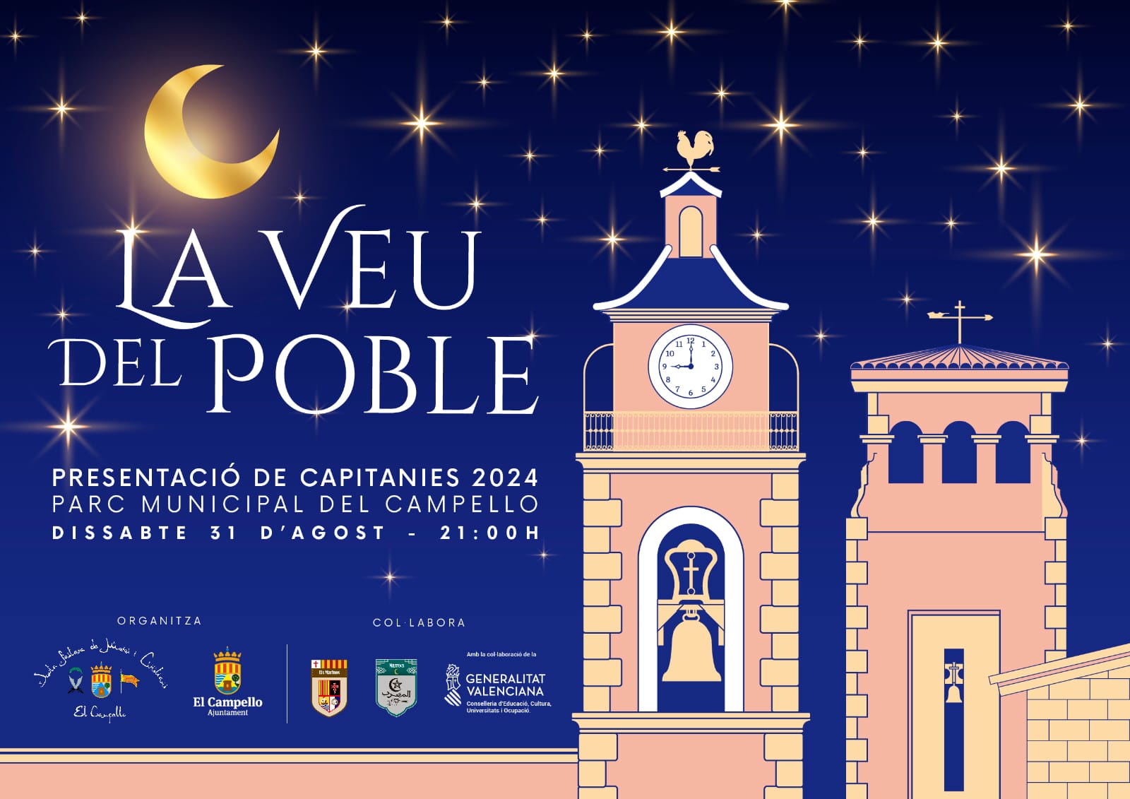 Cartel de la presentación de las capitanías de El Campello 2024.