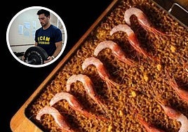 Arroz estrella de este local con Ureña al lado izquierdo.