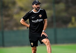 Eder Sarabia, durante un entrenamiento reciente.