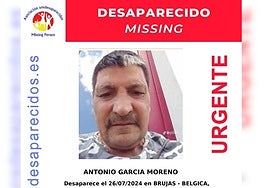 Antonio García Moreno, desaparecido en Brujas desde el pasado 26 de julio.