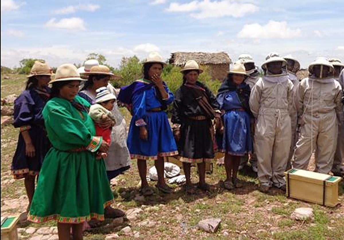 Miembros de Nor Sud realizando labores en Bolivia.