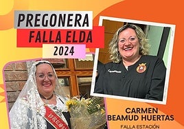 Cartel de presentación de la pregonera de las Fallas de Elda 2024.