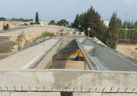 Zona de obras del puente de la CV-95