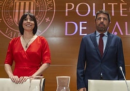 La ministra Diana Morant junto al presidente de la Generalitat, Carlos Mazón.