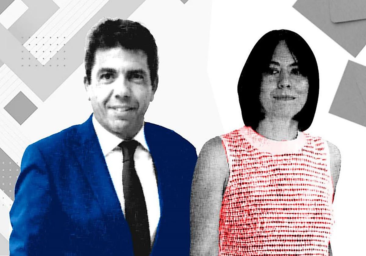 El presidente de la Generalitat y del PPCV, Carlos Mazón; y la líder del PSPV, la ministra Diana Morant.