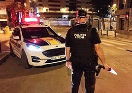 Control policial en Alcoi.
