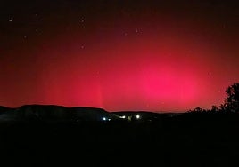 Vista de la aurora boreal desde Villena.