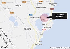 Lugar del seísmo en las lagunas de La Mata y Torrevieja.