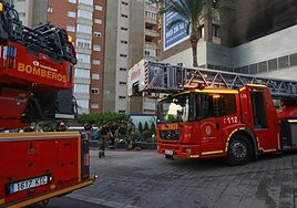 Camiones de bomberos en una actuación este verano.
