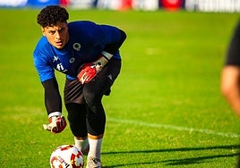 Nando Almodóvar, durante un entrenamiento.