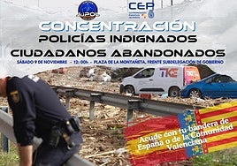 Cartel de la manifestación del próximo 9 de noviembre frente a la Subdelegación del Gobierno en Alicante.