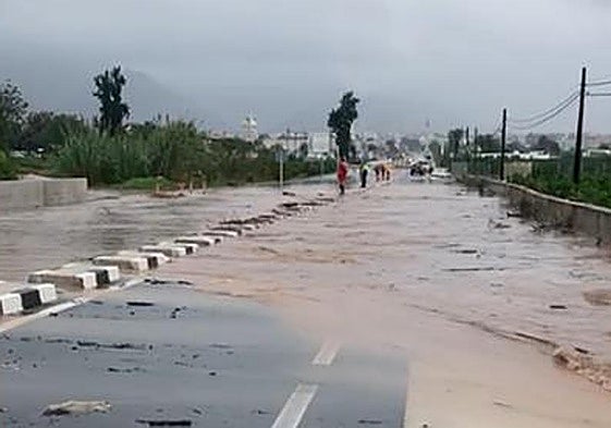 Carretera CV-700 entre Pego y El Verger este jueves.