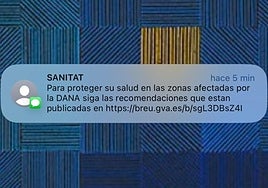 Mensaje enviado por la Conselleria de Sanidad este sábado.