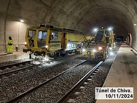 Trabajos en el túnel de Chiva.
