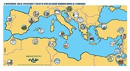 Mapa interactivo con los patrimonios de la humanidad.