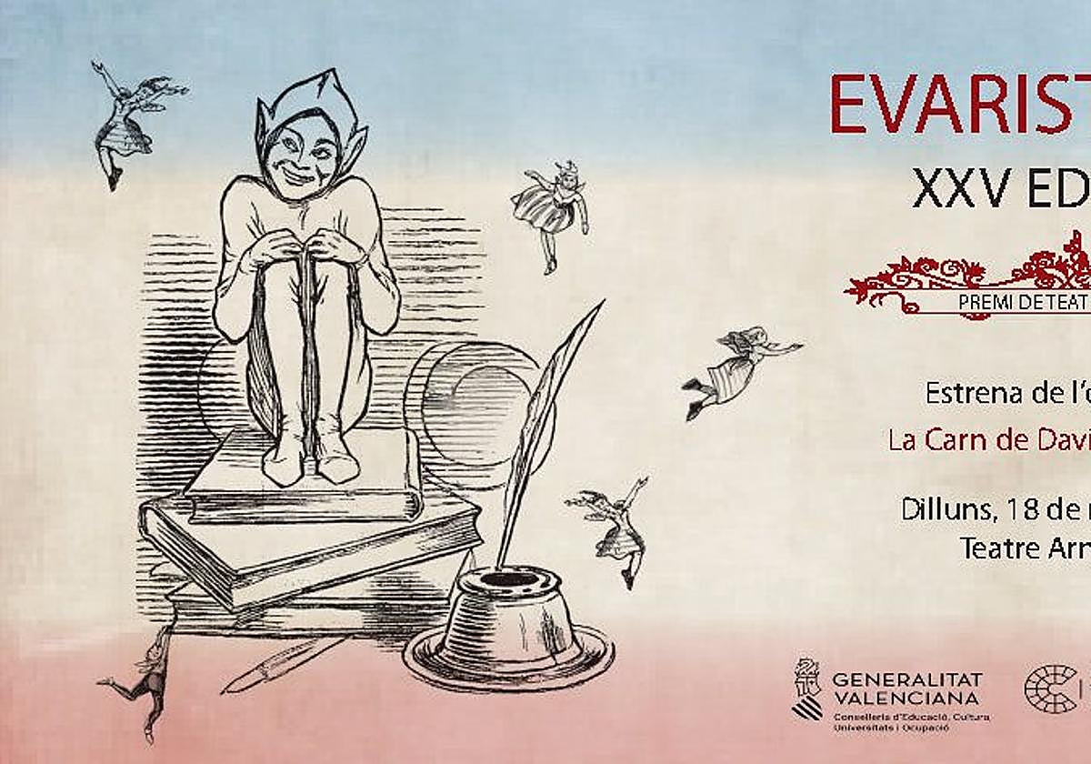 Invitación al estreno de la obra de teatro en valenciano, Premio Evarist García.