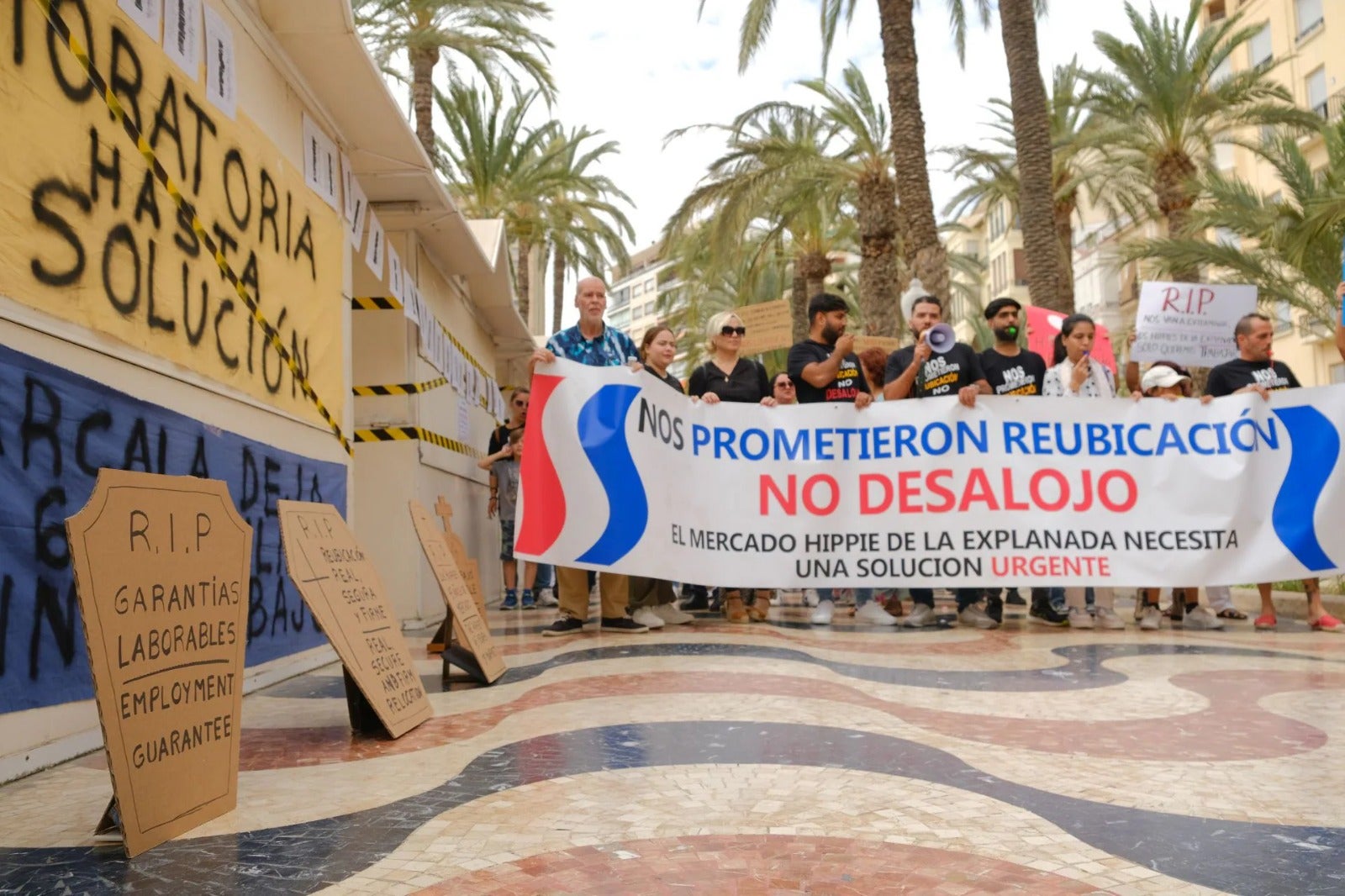 Manifestación de los comerciantes.