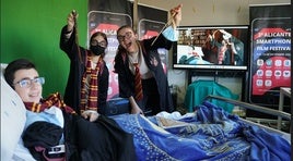 Disfraces de Harry Potter para convertir el Hospital General de Alicante en plató de cine.