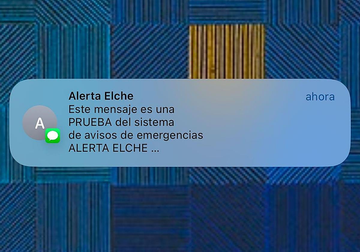 Prueba del mensaje que Elche enviará durante la tarde de este martes.