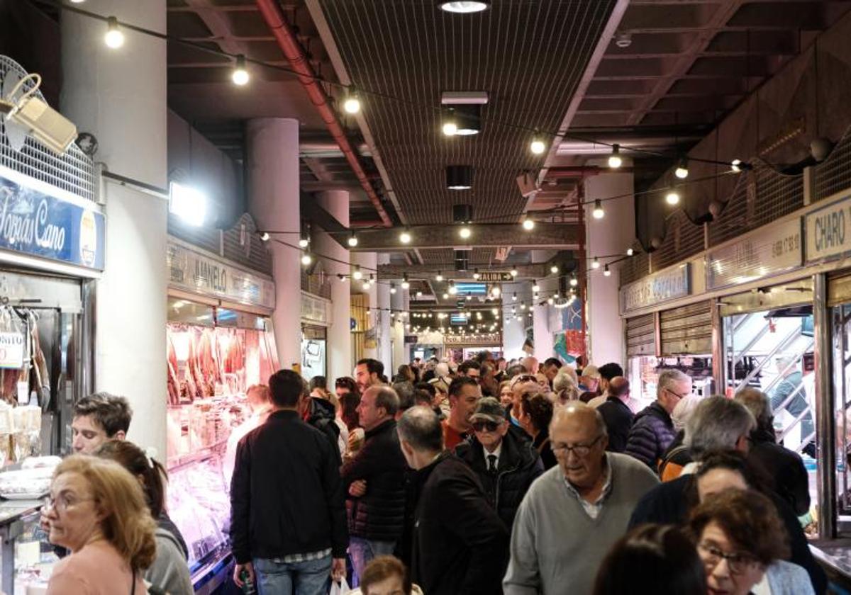 Mercado Central durante los días de Navidad.