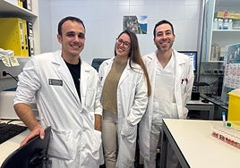 De izquierda a derecha: Juan Ramón Berenguer Marí: facultativo, sección de biología molecular Paula Bertomeu Pérez: facultativa, sección de biología molecular Javier Coy Coy: facultativo especialista, sección microbiología.