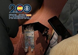 Dinero oculto en una pared.