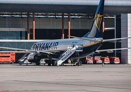 Avión de Ryanair en Alicante.