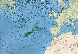 Mapa de la Aemet con borrasca anticiclónica para el miércoles.