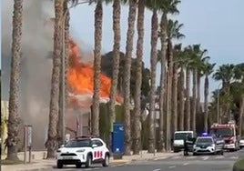Incendio en el campus de la Universidad de Alicante.
