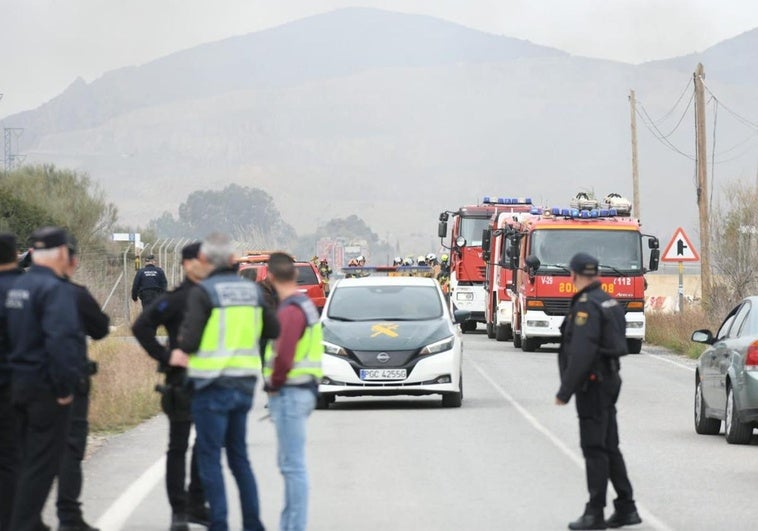 Despliegue de los cuerpos de seguridad en la zona del siniestro.