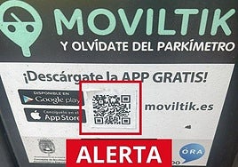 Pegatina sobre el qr real.