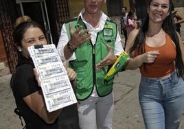 Venededores de la ONCE en imagen de archivo.