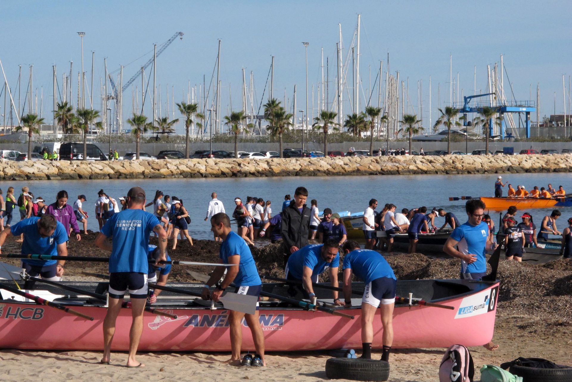 Dénia celebra la novena regata de la Liga Suma de remo de banco fijo