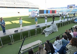 Pasarela de las candidatas instalada en el Rico Pérez.