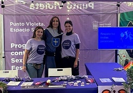 Punto violeta de las fiestas de San Vicente del Raspeig.