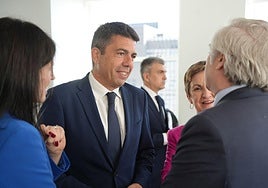 El presidente de la Generalitat, Carlos Mazón, con la consellera Marián Cano, en una de sus reuniones en Nueva York.