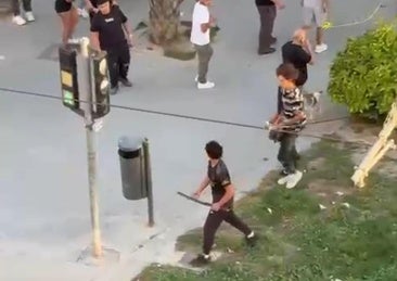 Twelve arrested, four injured, and a katana seized in a mass brawl in Alicante