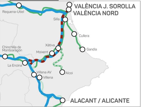 The Government Begins Expropriations to Adapt the La Encina-Alicante Railway Section to Standard Gauge