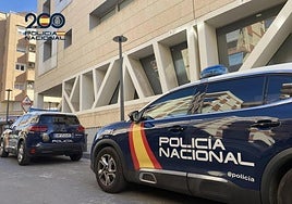 Dos patrullas frente a la Comisaría Provincial de Alicante.
