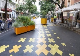 Supermanzana peatonal de La Petxina, en Valencia.