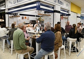 Un puesto en las galerías de alimentación Churruca.