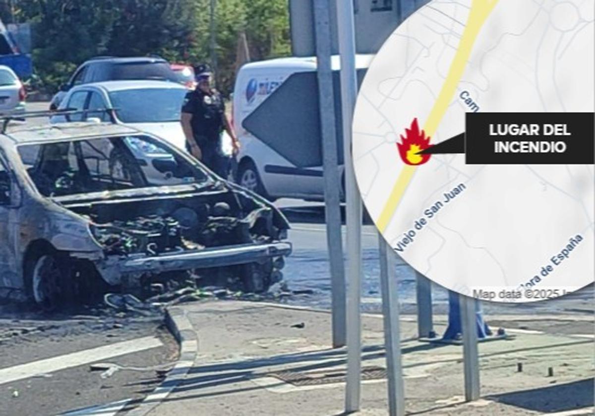 Arde un coche en la avenida de Dénia de Alicante