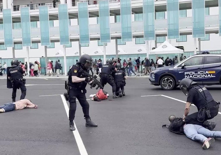 Imágenes del simulacro.