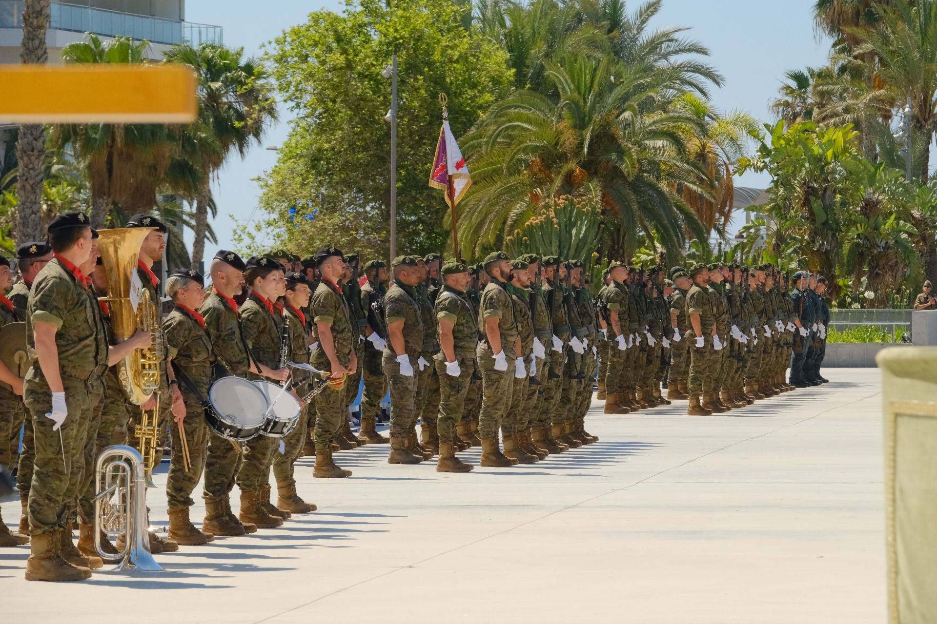 Más de mil personas juran la bandera de España con los &#039;boinas verdes&#039; en el Puerto de Alicante